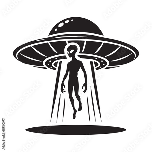 UFO Silhouette - Vector of UFO - UFO Illustration.