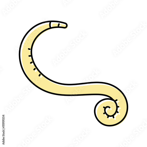 pinworm parasite color icon vector. pinworm parasite sign. isolated symbol illustration