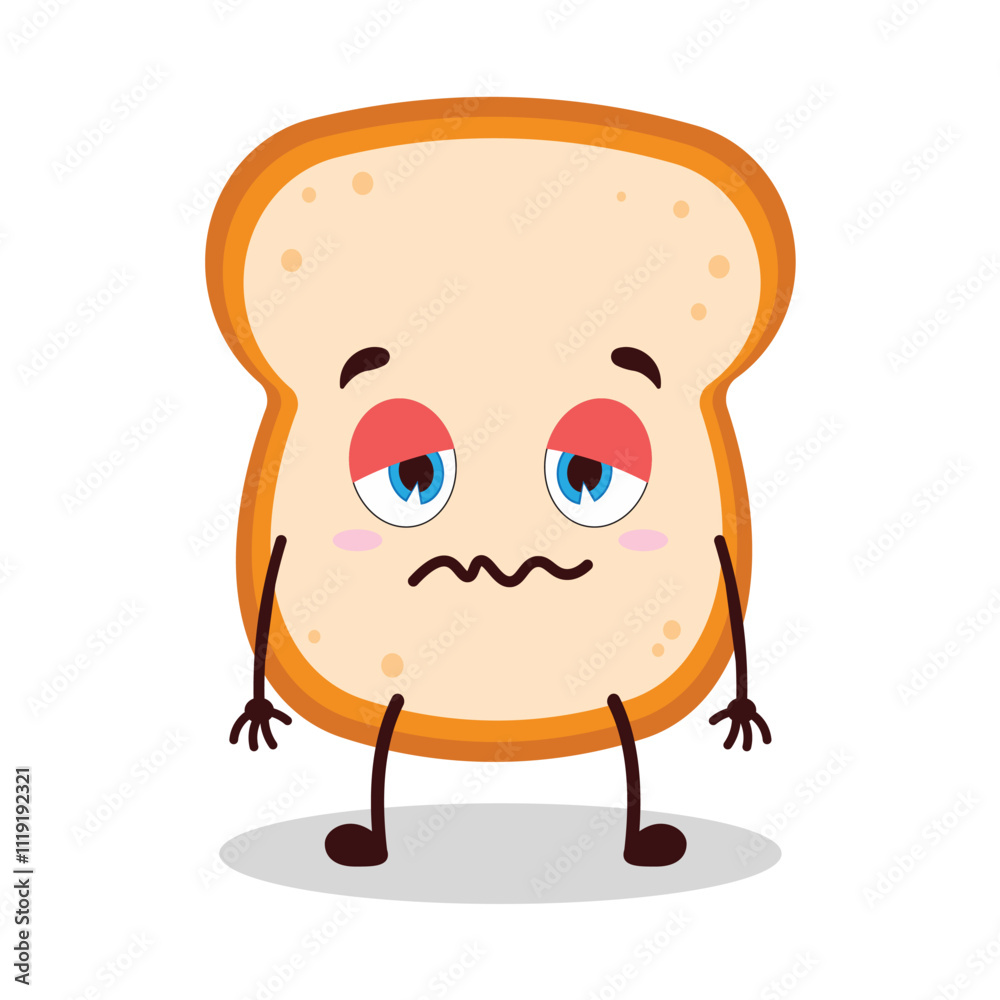 cute nope expression of bread cartoon character cute nope expression of bread cartoon character
