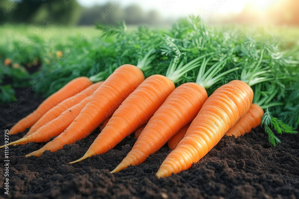 Freshly harvested carrots on fertile soil. Freshly harvested carrots on fertile soil.