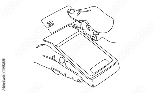 continuous line of payment card machine