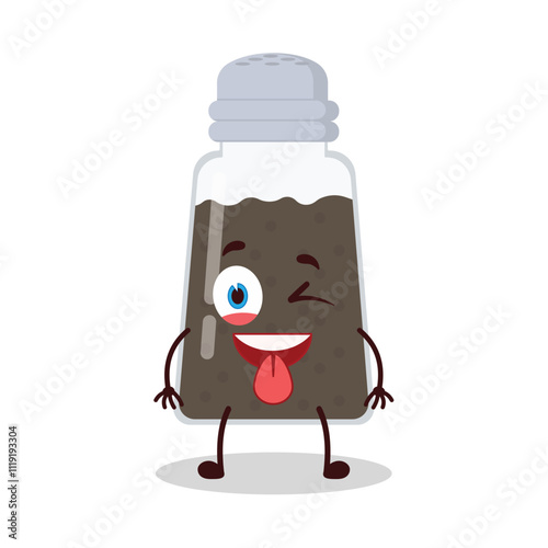 cute teased expression of black pepper cartoon character