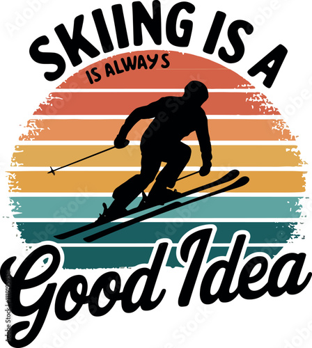 Skiing T-shirt Design
