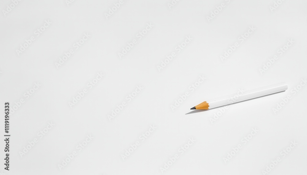 Minimalist Composition Featuring a Single Pencil on a Large White Background for Creative and Artistic Design Elements Minimalist Composition Featuring a Single Pencil on a Large White Background for Creative and Artistic Design Elements