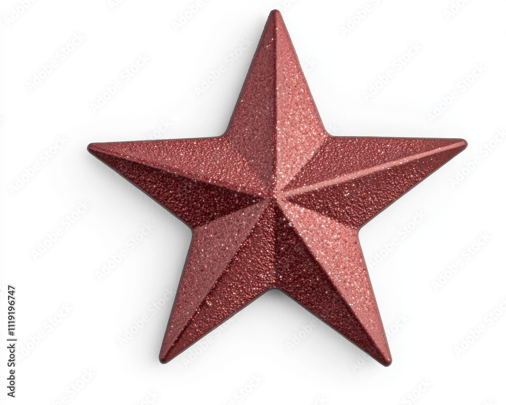 Stylized red star design with a textured, sparkling surface. Stylized red star design with a textured, sparkling surface.