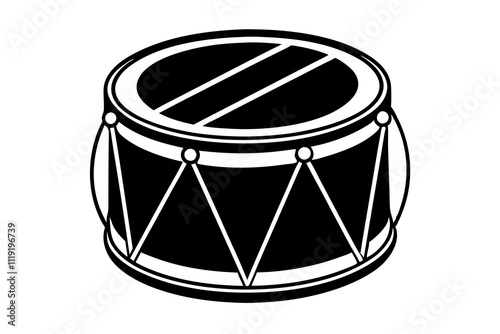 Toy drum illustration on white background