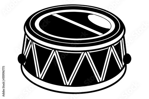 Toy drum illustration on white background