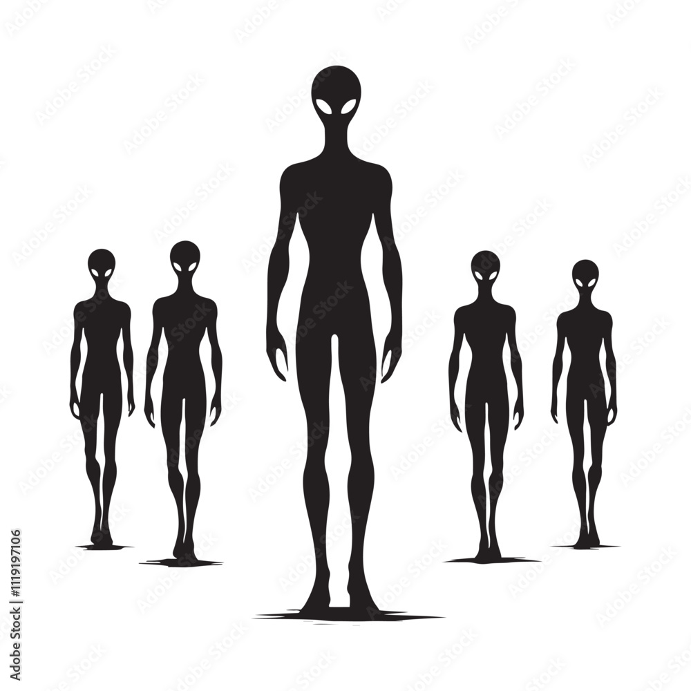Minimalist Humanoid alien Silhouette - Vector of alien - alien Illustration. Minimalist Humanoid alien Silhouette - Vector of alien - alien Illustration.