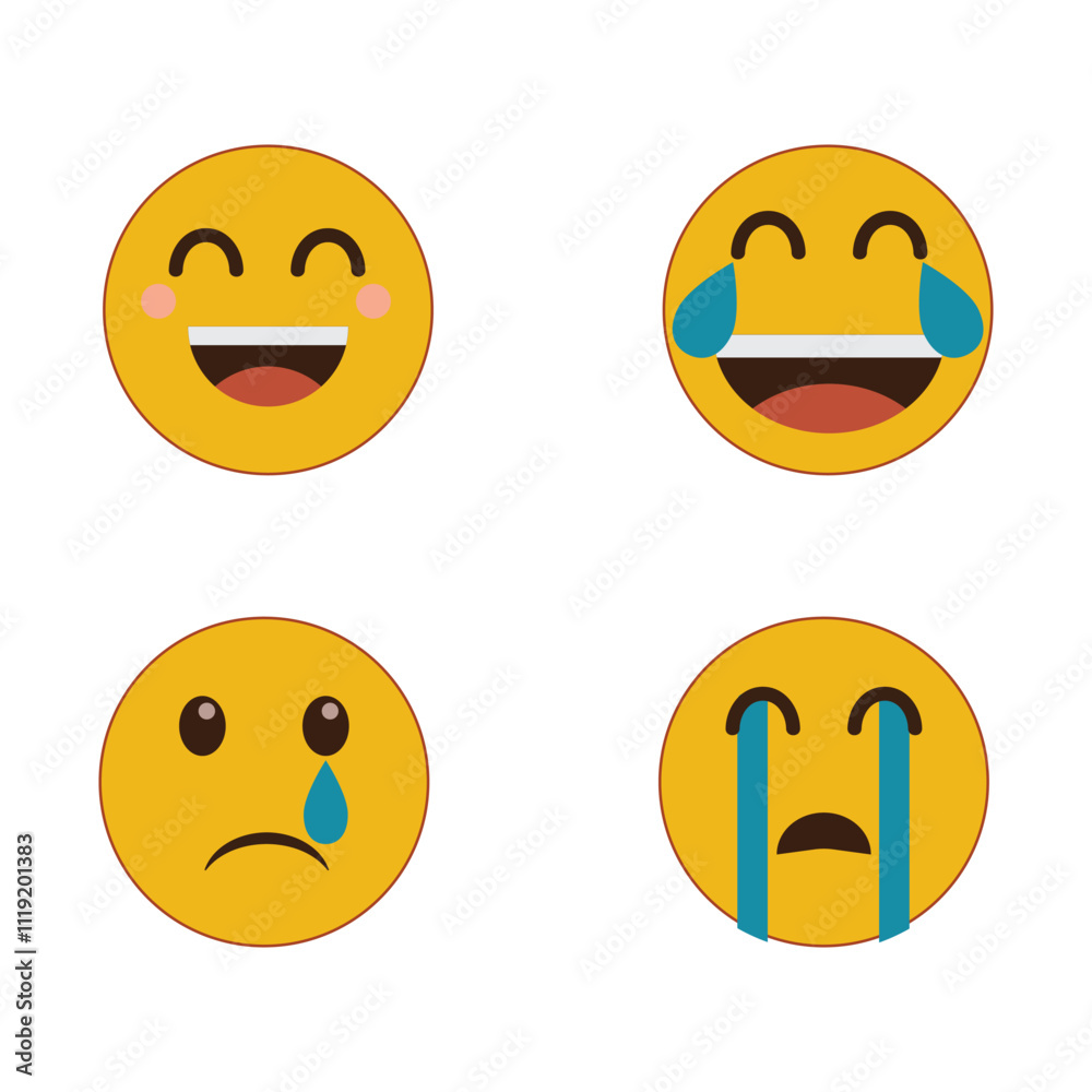 Fototapeta premium Mixed emoji set 