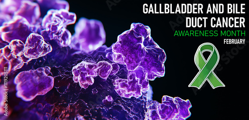 Gallbladder and Bile Duct Cancer Awareness Month. Gallbladder virus background. photo