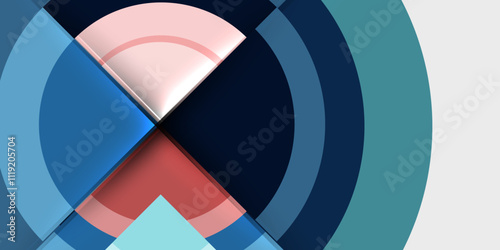 Techno circles and semi circles. Vector Illustration For Wallpaper, Banner, Background, Card, Book Illustration, landing page