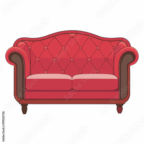 Chesterfield sofa isolated on white background