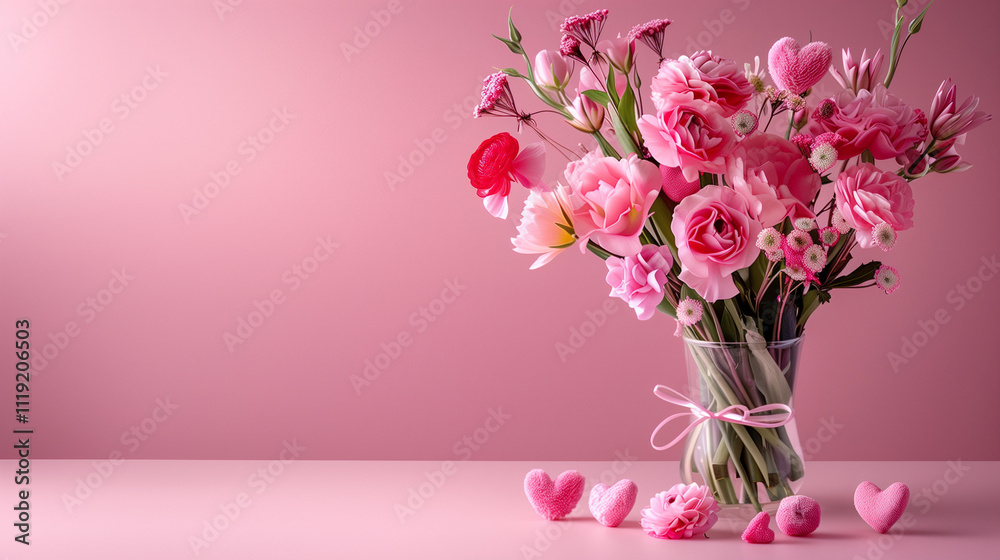 Fototapeta premium bouquet of tulips in vase