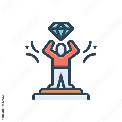 Color illustration icon for motivation