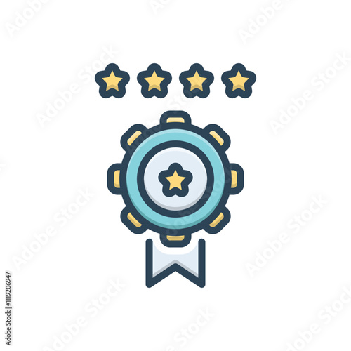 Color illustration icon for reward