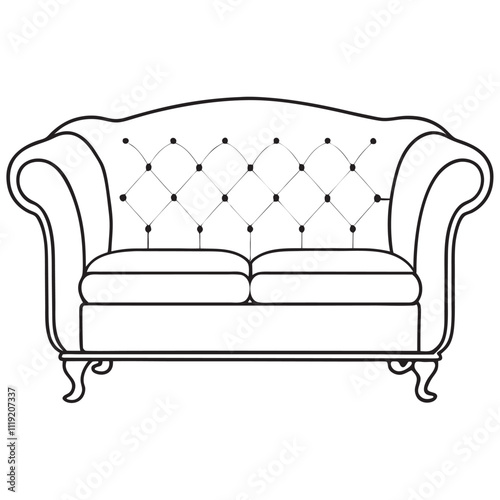 Chesterfield sofa isolated on white background