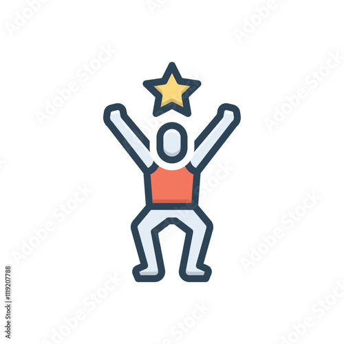 Color illustration icon for achievement