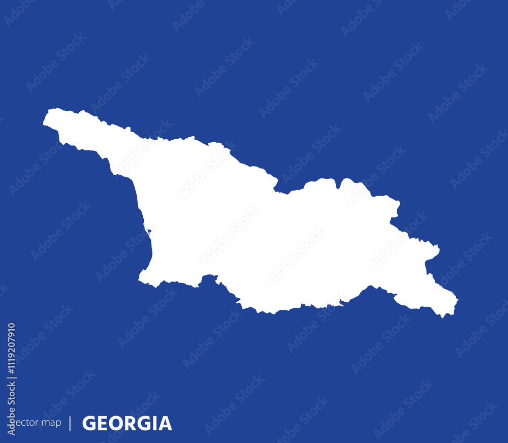 Fototapeta premium High Detailed Vector Map - Georgia 