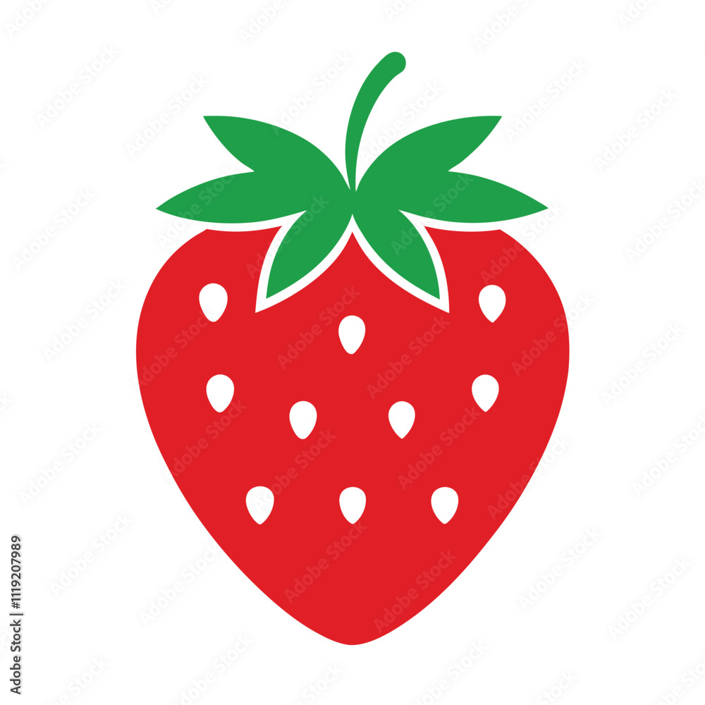 Vibrant Red Strawberry Icon Vector for Logo Design Vibrant Red Strawberry Icon Vector for Logo Design