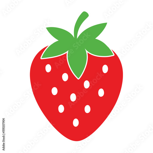 Vibrant Red Strawberry Icon Vector for Logo Design photo