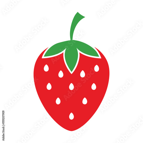 Vibrant Red Strawberry Icon Vector for Logo Design