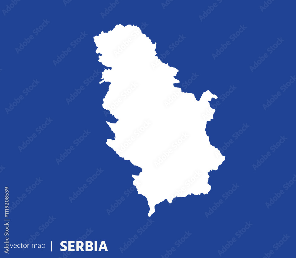 Fototapeta premium High Detailed Vector Map - Serbia 