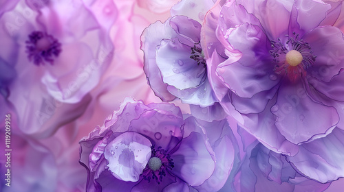 purple and white flowers