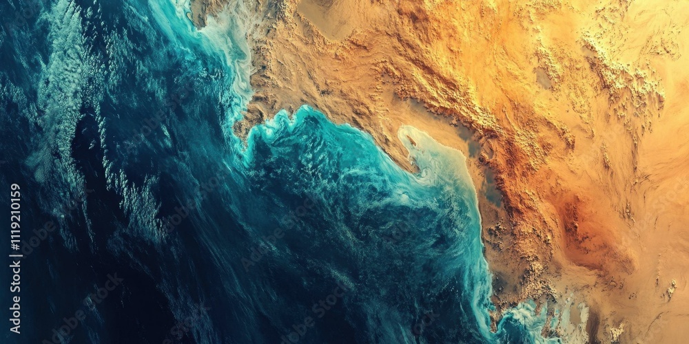 Ocean Meets Desert: A Stunning Aerial View of Coastal Landscape Ocean Meets Desert: A Stunning Aerial View of Coastal Landscape