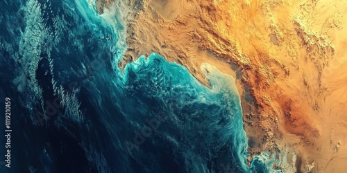Wallpaper Mural Ocean Meets Desert: A Stunning Aerial View of Coastal Landscape Torontodigital.ca