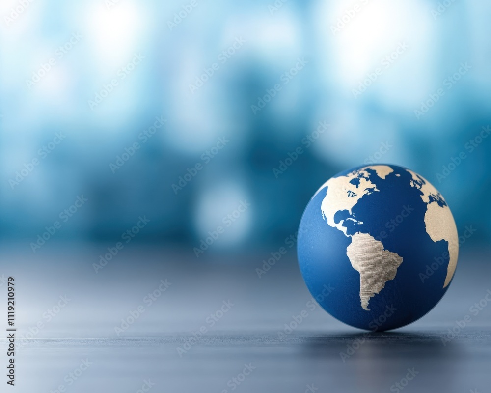 A detailed globe showcasing Earth, symbolizing global awareness and environmental concerns in a modern setting.