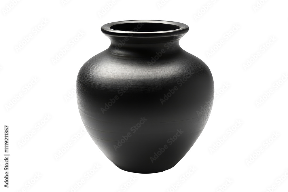 Black ceramic vase isolated on transparent background. Black ceramic vase isolated on transparent background.