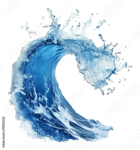 Wave crest forming with splashing water, dynamic ocean scene. Nautical energy and movement concept