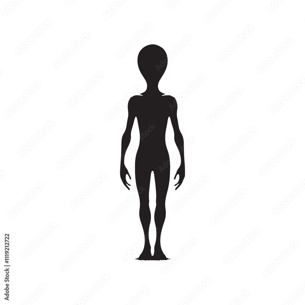 Alien Silhouette - Minimalist Vector of Alien - Illustration OF Alien. Alien Silhouette - Minimalist Vector of Alien - Illustration OF Alien.