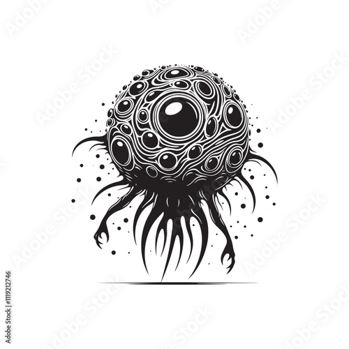 Alien Silhouette - Minimalist Vector of Alien - Illustration OF Alien.