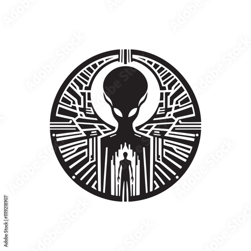 ancient guardian - Alien Vector Silhouette - Illustration of Alien.