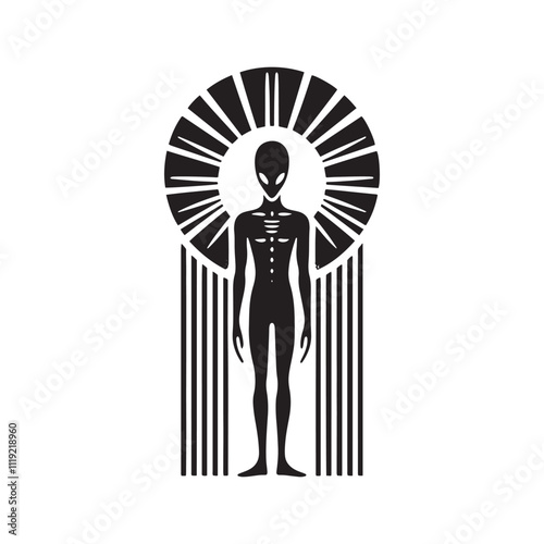 ancient guardian - Alien Vector Silhouette - Illustration of Alien.