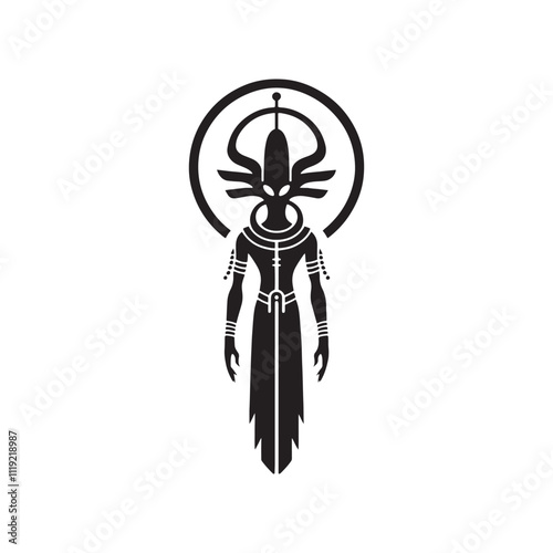 ancient guardian - Alien Vector Silhouette - Illustration of Alien.