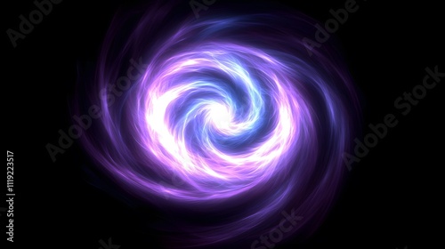 A swirling vortex of light set against a purple and black background, creating a dramatic and dynamic visual effect. Ideal for abstract art, sci-fi themes, and creative projects.