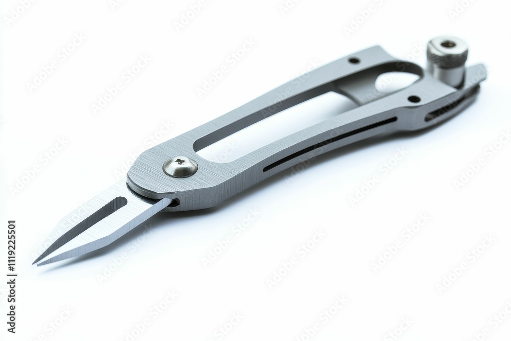 Silver folding pliers, pointed tips, compact design. Silver folding pliers, pointed tips, compact design.