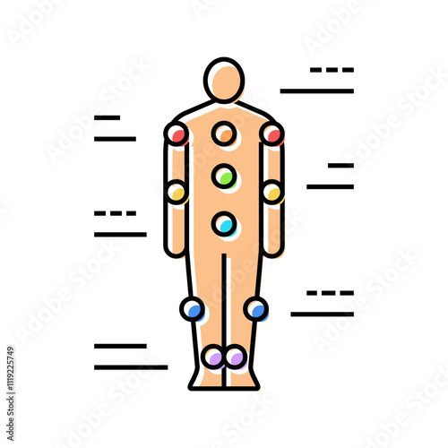 human body outline acupuncture color icon vector. human body outline acupuncture sign. isolated symbol illustration