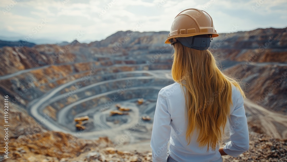 Fototapeta premium Female Engineer in a Mining Site