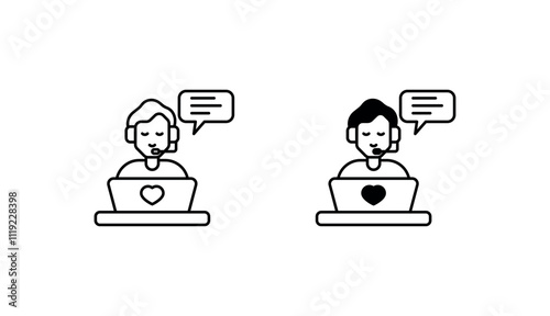 Technical Support icon design with white background stock illustration