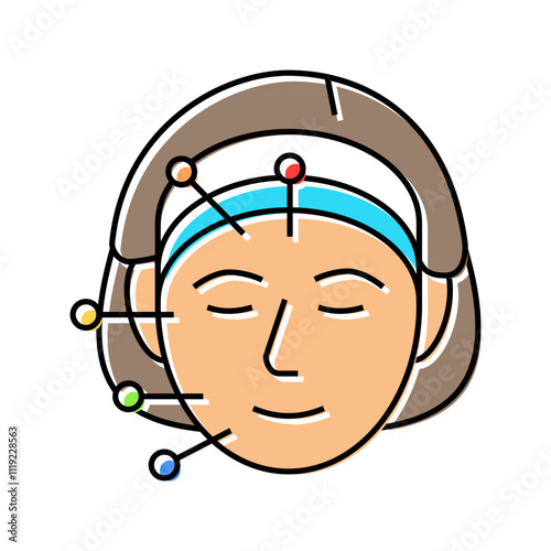 relaxation icon acupuncture color icon vector. relaxation icon acupuncture sign. isolated symbol illustration