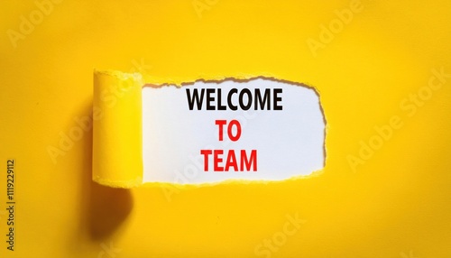 Welcome to the Team Symbol Concept Words on Beautiful White Paper
