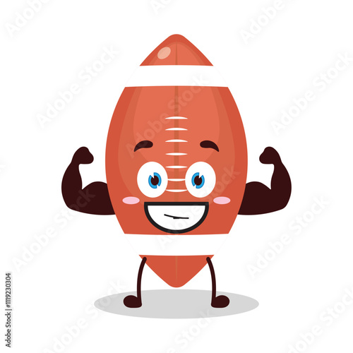 cute masculine healthy athlete expression of rugby ball cartoon character