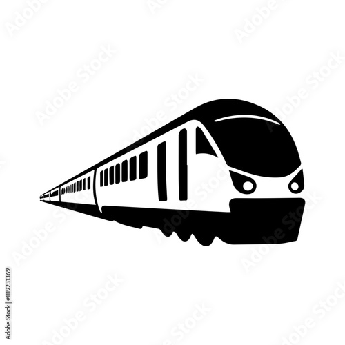 Metrorail train rail silhouette icon Vintage Train – Classic Modern Express Transport Locomotive Vector Symbol Illustration