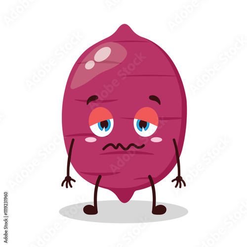 cute nope expression of sweet potato cartoon character