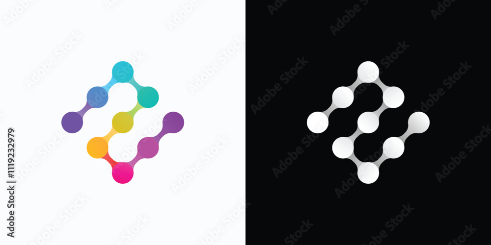 Letter Z point connection logo design Letter Z point connection logo design