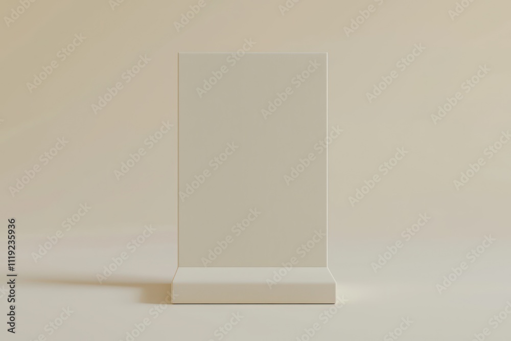 3D render of an ivory cardboard display stand with subtle shadowing, on white background. 3D render of an ivory cardboard display stand with subtle shadowing, on white background.