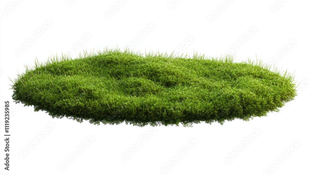 Green Grass Patch on White Background Green Grass Patch on White Background